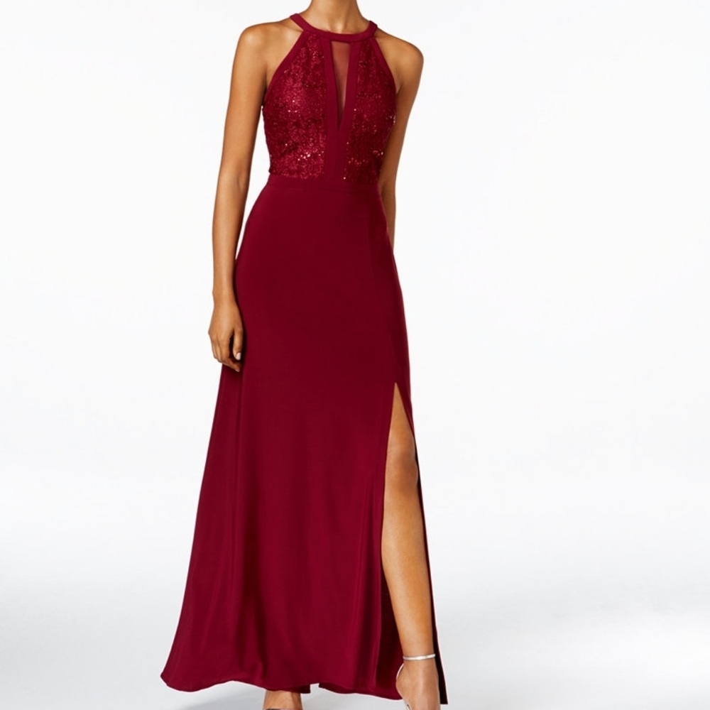 NWT - Nightway Lace Halter Gown